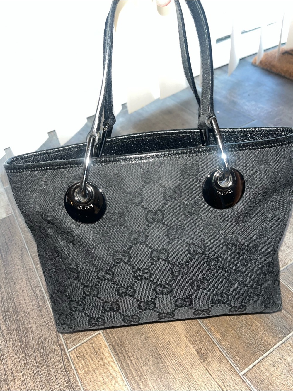 Gucci Black Monogram GG Canvas Mini Eclipse Tote Bag - Picture 3 of 9
